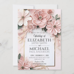 Eleganter pastellfarbener Rahmen für Hochzeitspapi Einladung