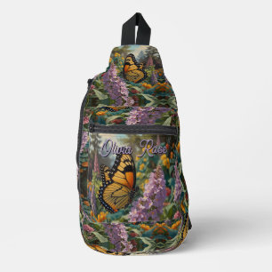Eleganter pastellfarbener Wildblumengarten mit Sch Crossbody Bag