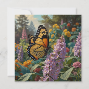 Eleganter pastellfarbener Wildblumengarten mit Sch Karte
