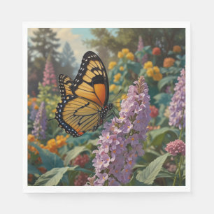 Eleganter pastellfarbener Wildblumengarten mit Sch Serviette