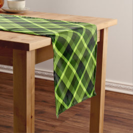 Eleganter Pea Green Kariert Pattern Kleiner Tischl Kurzer Tischläufer