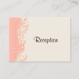 Eleganter Peach Floral Swirl - Empfang Begleitkarte