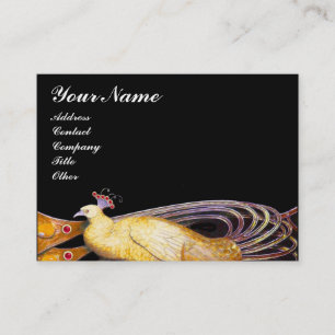 ELEGANTER PEACOCK IN GELB, SCHWARZ VISITENKARTE