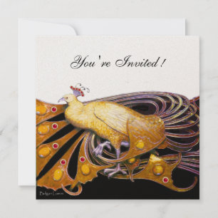 ELEGANTER PEACOCK IN GELBLICHEM SCHWARZ UND GOLD-M EINLADUNG