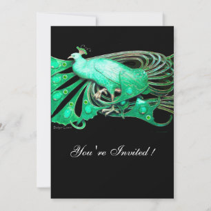 ELEGANTER PEACOCK IN GRÜN UND SCHWARZ EINLADUNG