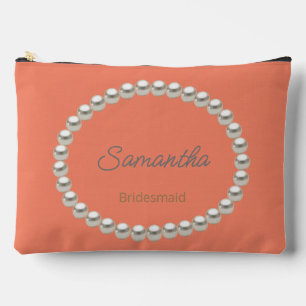Eleganter Pearl Brautparty Orange Accessory Pouch Zubehörtasche