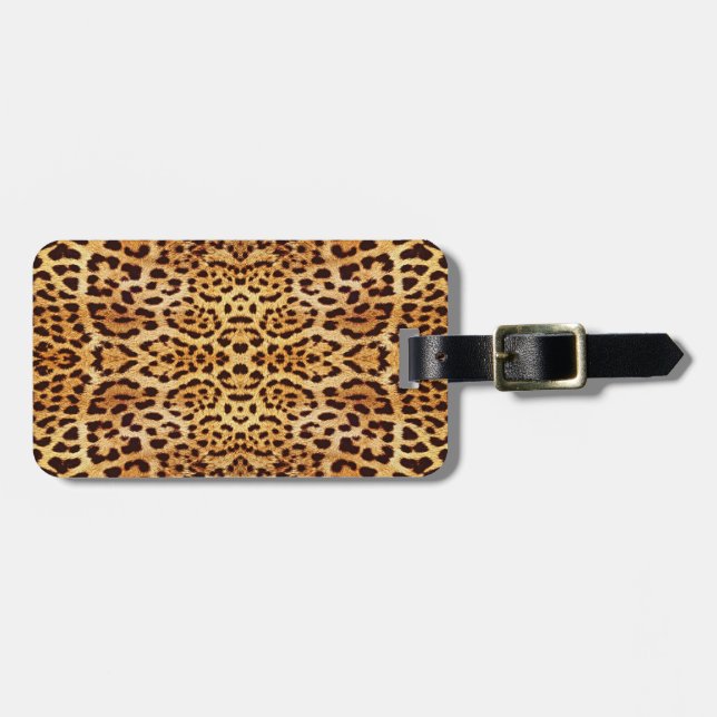 Eleganter Pelz des Leoparddruckes Gepäckanhänger (Vorderseite horizontal)