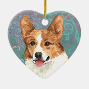 Eleganter Pembroke-WaliserCorgi Keramik Ornament