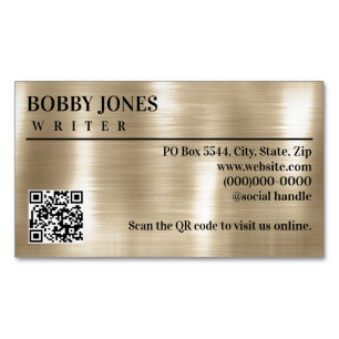 Eleganter Perlfoil Metallischer QR-Code Magnetische Visitenkarte