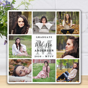 Eleganter Personalisiert 8 Foto Collage Abschluss Fotoplatte