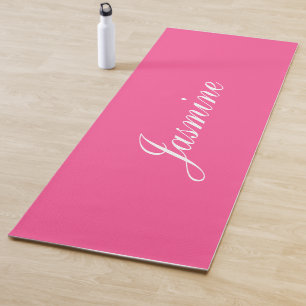Eleganter Personalisiert rosa Name Yoga Mat Yogamatte
