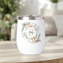 Eleganter personalisierter Blumenmonogramm-Namensb