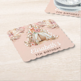 Eleganter Personalisierter Bohemischer Geburtstag Untersetzer