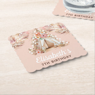 Eleganter Personalisierter Bohemischer Geburtstag Untersetzer