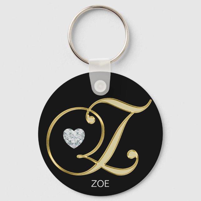 Eleganter Personalisierter Goldbrief Z Schlüsselanhänger (Vorderseite)
