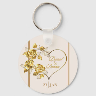 Eleganter Personalisierter Golden Wedding Schlüsse Schlüsselanhänger