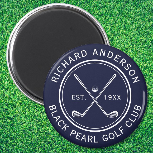 Eleganter Personalisierter Golfclub Name Navy Blue Magnet (Von Creator hochgeladen)