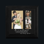 Eleganter Personalisierter Hochzeitstag FotoCollag Erinnerungskiste<br><div class="desc">Eleganter Personalisierter Hochzeitstag Foto Collage Throw Kissen</div>