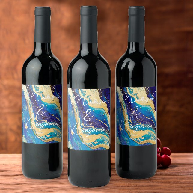 Eleganter Personalisierter Hochzeitswein Weinetikett (Von Creator hochgeladen)