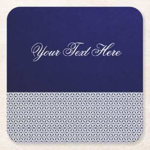 Eleganter personalisierter Marineblau Rechteckiger Pappuntersetzer