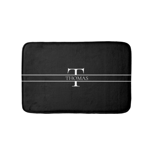 Eleganter Personalisierter Mit Monogramm Individue Badematte (Vorderseite)