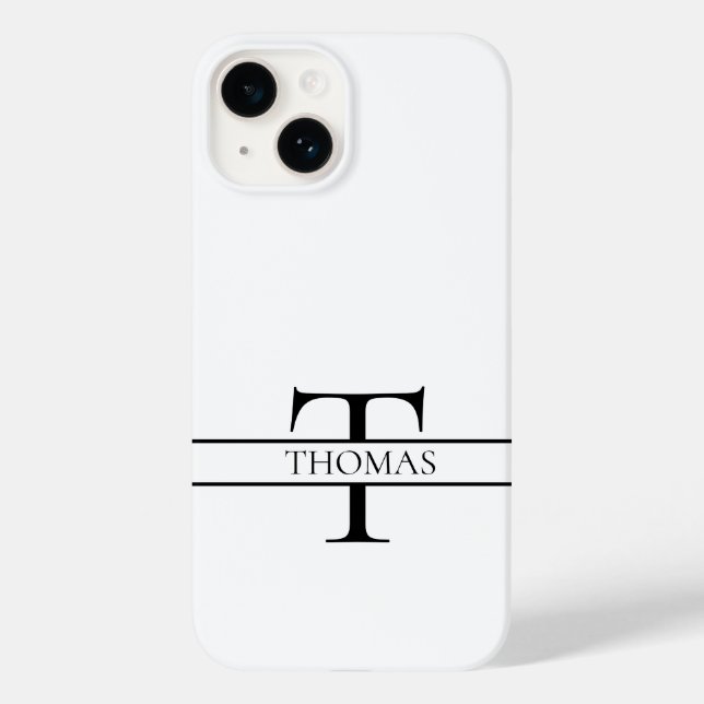 Eleganter Personalisierter Mit Monogramm Individue Case-Mate iPhone 14 Hülle (Rückseite)