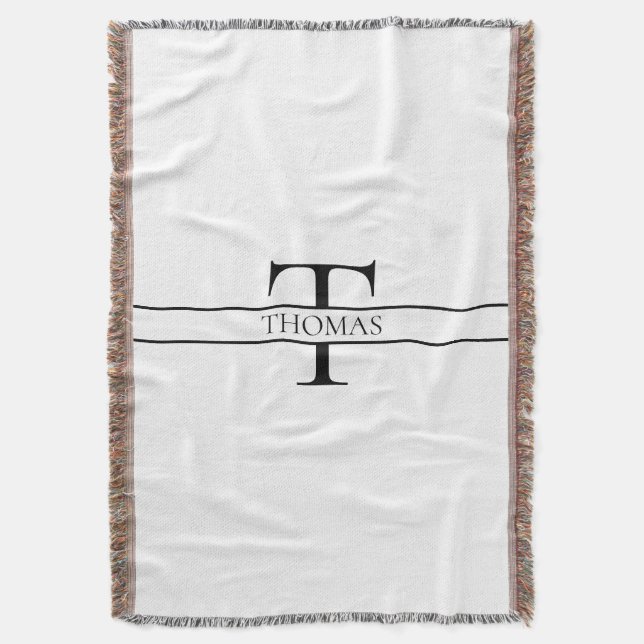 Eleganter Personalisierter Mit Monogramm Individue Decke (Vorderseite Vertikal)