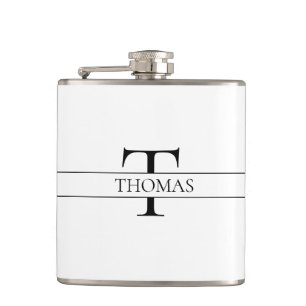 Eleganter Personalisierter Mit Monogramm Individue Flachmann