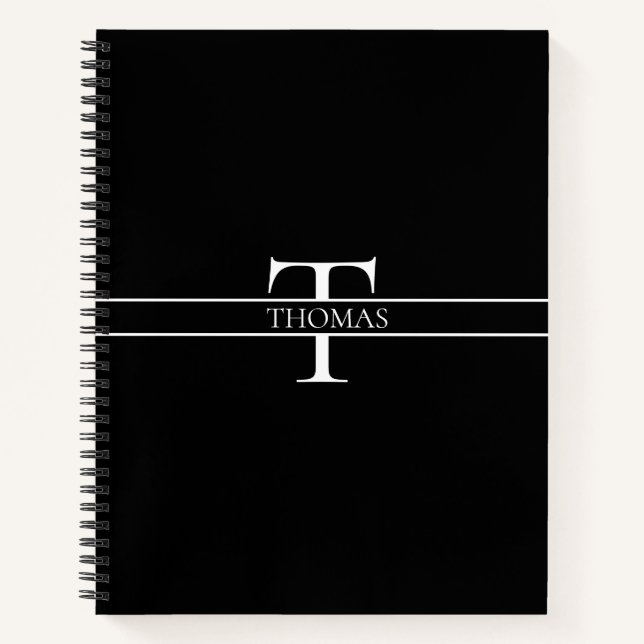 Eleganter Personalisierter Mit Monogramm Individue Notizbuch (Vorderseite)