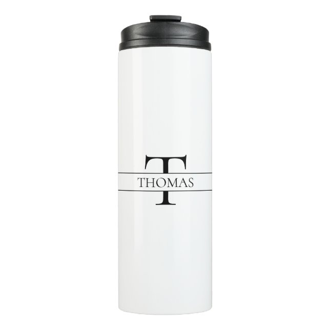 Eleganter Personalisierter Mit Monogramm Individue Thermosbecher (Vorderseite)