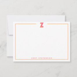 Eleganter personalisierter Monogramm-3D-Buchstabe  Mitteilungskarte