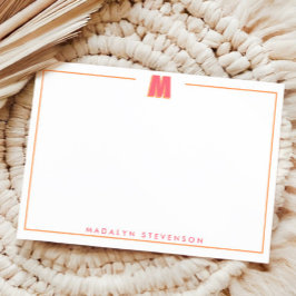 Eleganter personalisierter Monogramm-3D-Buchstabe  Mitteilungskarte