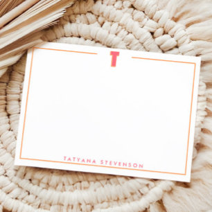 Eleganter personalisierter Monogramm-3D-Buchstabe Mitteilungskarte