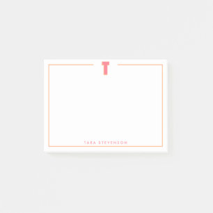 Eleganter personalisierter Monogramm-3D-Buchstabe Post-it Klebezettel