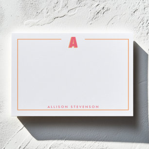 Eleganter personalisierter Monogramm-3D-Buchstabe Post-it Klebezettel