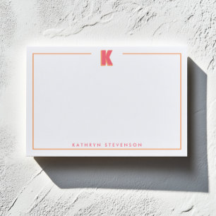 Eleganter personalisierter Monogramm-3D-Buchstabe Post-it Klebezettel
