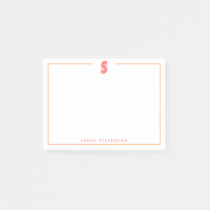 Eleganter personalisierter Monogramm-3D-Buchstabe Post-it Klebezettel