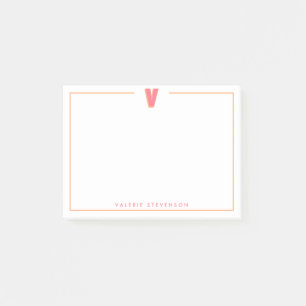 Eleganter personalisierter Monogramm-3D-Buchstabe Post-it Klebezettel