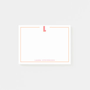 Eleganter personalisierter Monogramm-3D-Buchstabe Post-it Klebezettel