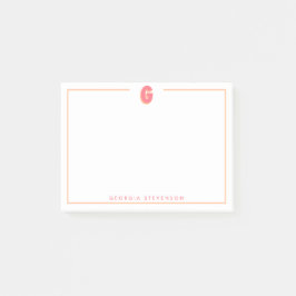 Eleganter personalisierter Monogramm-3D-Buchstabe  Post-it Klebezettel
