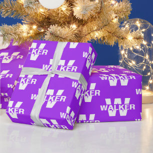 Eleganter personalisierter Monogramm-Name - Lila G Geschenkpapier