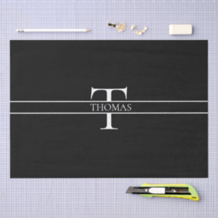 Eleganter personalisierter monogrammierter benutze seidenpapier