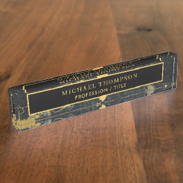 Eleganter Personalisierter Name aus schwarzem Marm Namensplakette