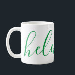 Eleganter Personalisierter Name Custom Kelly Green Kaffeetasse<br><div class="desc">Eine wunderschöne Tasse mit einem individuelle Name in einem modernen, eleganten Skript-Schriftart. In kelly grün und weiß. Wunderbar als Muttertag, Urlaub, Geburtstag, Hauswärme oder Brautjunggeschenk.</div>