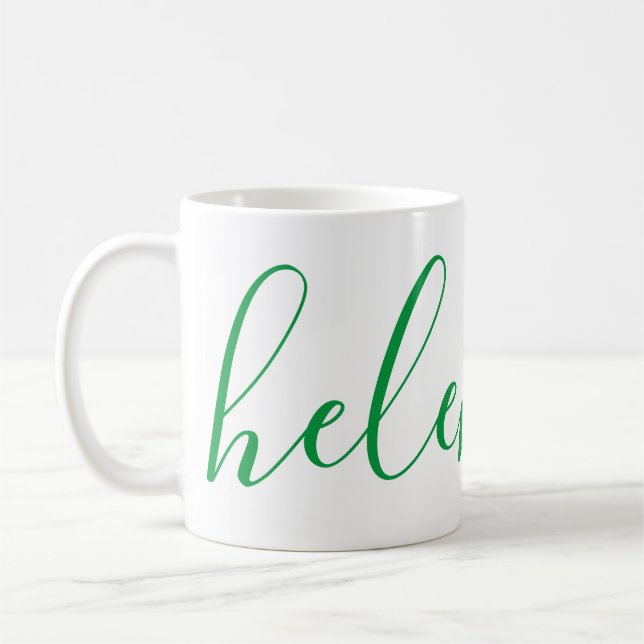 Eleganter Personalisierter Name Custom Kelly Green Kaffeetasse (Links)