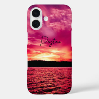 Eleganter personalisierter Name Dämmerung Sonnenun iPhone 16 Hülle