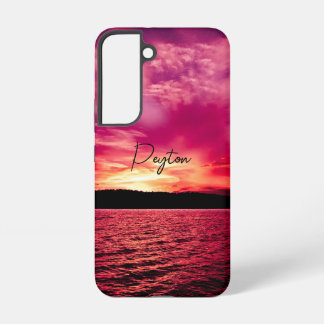 Eleganter personalisierter Name Dämmerung Sonnenun Samsung Galaxy Hülle