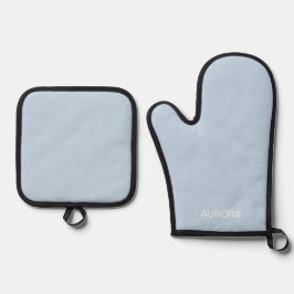 Eleganter Personalisierter Name des Pulvers - Ofenhandschuh & Topflappen-Set