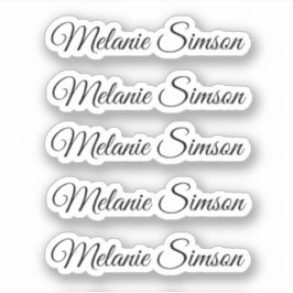 Eleganter personalisierter Name eines schwarzen wh Aufkleber