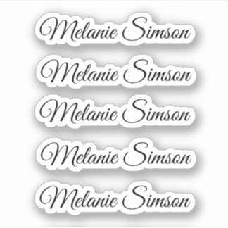 Eleganter personalisierter Name eines schwarzen wh Aufkleber